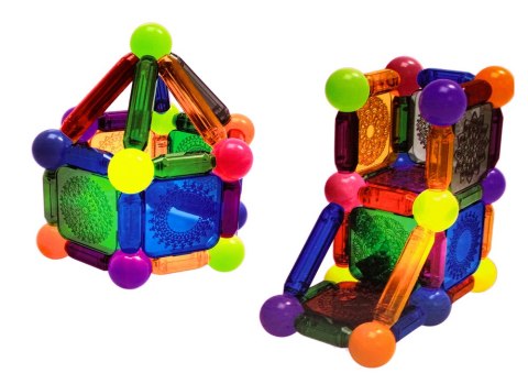 ZESTAW KLOCKÓW MAGNETYCZNYCH Z PODŚWIETLENIEM 54 ELEMENTY