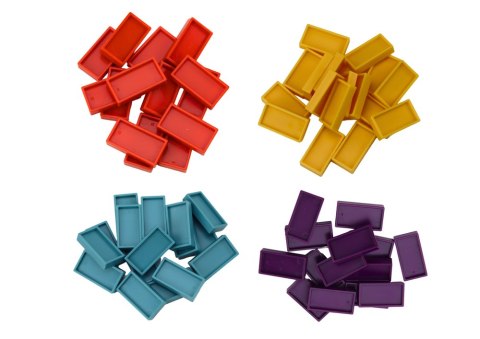 AUTKO ZIELONY DINOZAUR NA BATERIE UKŁADAJĄCE KOLOROWE DOMINO 4 KOLORY KLOCKÓW