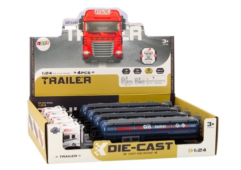 CYSTERNA Z PALIWEM CIĘŻARÓWKA TIR 1:24 PRZYCZEPA DŹWIĘKI ŚWIATŁA