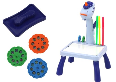 MINI PROJEKTOR STOLIK TETRIS 2W1 JEDNOROŻEC NIEBIESKI