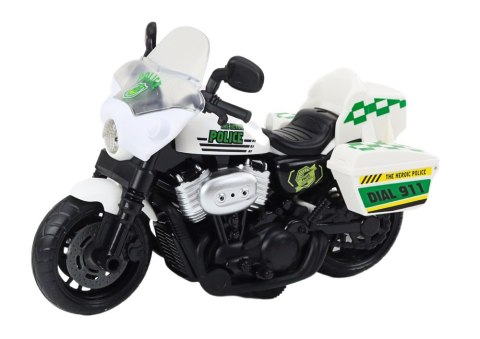MOTOCYKL POLICYJNY 1:10 ŚWIATŁA DŹWIĘKI BIAŁY CZERWONY