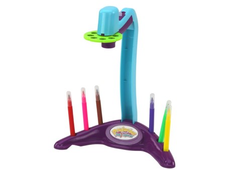 PROJEKTOR DO RYSOWANIA 3 WYMIENNE DYSKI PISAKI FIOLETOWY