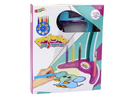 PROJEKTOR DO RYSOWANIA 3 WYMIENNE DYSKI PISAKI FIOLETOWY