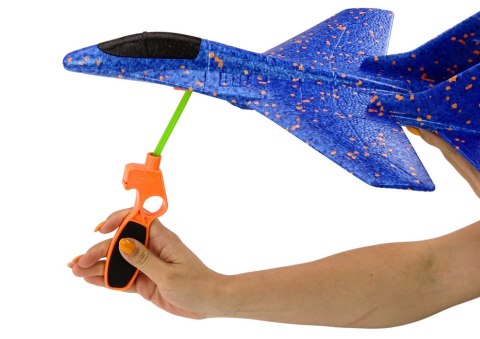 SAMOLOT MYŚLIWIEC STYROPIANOWY Z PROCĄ WYRZUTNIA NIEBIESKI