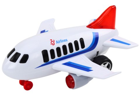 SAMOLOT PASAŻERSKI ŚWIATŁA DŹWIĘKI NAPĘD BIAŁY