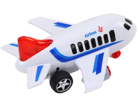 SAMOLOT PASAŻERSKI ŚWIATŁA DŹWIĘKI NAPĘD BIAŁY