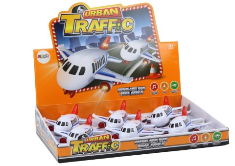 SAMOLOT PASAŻERSKI ŚWIATŁA DŹWIĘKI NAPĘD BIAŁY