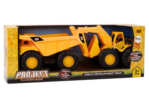 ZESTAW MASZYN BUDOWLANYCH KOPARKA WYWROTKA RUCHOME ŻÓŁTY