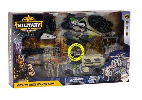 ZESTAW MILITARNY WOJSKOWY WÓZ BOJOWY HELIKOPTER ŻOŁNIERZE AKCESORIA DŹWIĘKI
