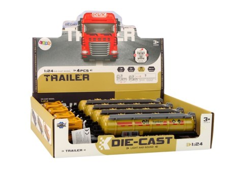 CYSTERNA Z PALIWEM CIĘŻARÓWKA TIR 1:24 PRZYCZEPA DŹWIĘKI ŚWIATŁA ŻÓŁTA