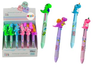 DŁUGOPIS WIELOKOLOROWY NA SUWAK 3 KOLORY DINOZAUR