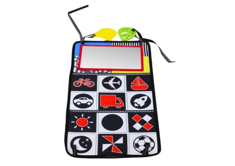 DWUSTRONNA MATA SKŁADANA Z LUSTREM GRYZAKI SZELESZCZĄCA KSIĄŻECZKA