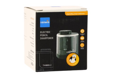 ELEKTRYCZNA STRUGACZKA CZARNA TEMPERÓWKA DO KREDEK I OŁÓWKÓW 6-8 MM