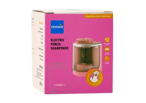 ELEKTRYCZNA STRUGACZKA RÓŻOWA TEMPERÓWKA DO KREDEK I OŁÓWKÓW 6-8 MM