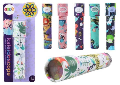 KALEJDOSKOP DZIECIĘCY WZORKI KOLORY BIAŁY ZWIERZĘTA