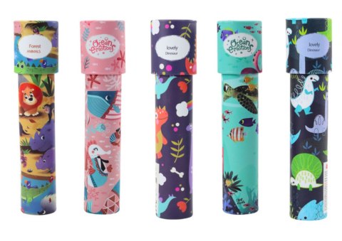 KALEJDOSKOP DZIECIĘCY WZORKI KOLORY BIAŁY ZWIERZĘTA