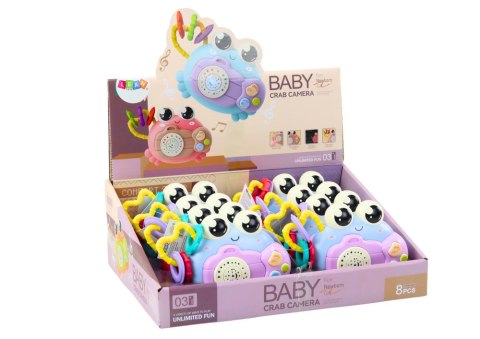 KRAB APARAT GRZECHOTKA PROJEKTOR NA BATERIE DŹWIĘKI NIEBIESKI