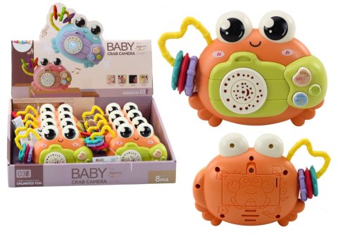 KRAB APARAT GRZECHOTKA PROJEKTOR NA BATERIE DŹWIĘKI POMARAŃCZOWY