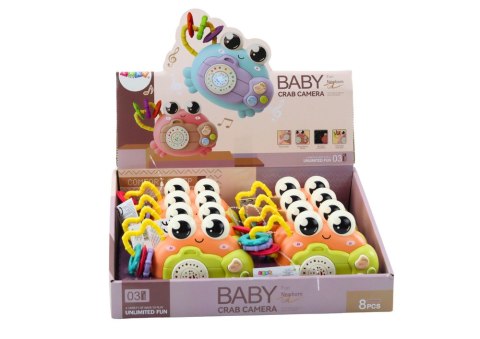 KRAB APARAT GRZECHOTKA PROJEKTOR NA BATERIE DŹWIĘKI POMARAŃCZOWY