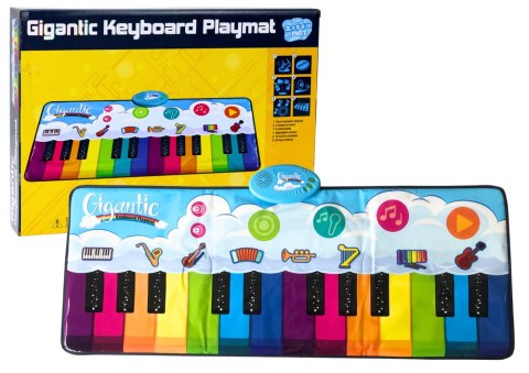 MATA TANECZNA EDUKACYJNA TĘCZOWE PIANINKO INSTRUMENTY 10 MELODII