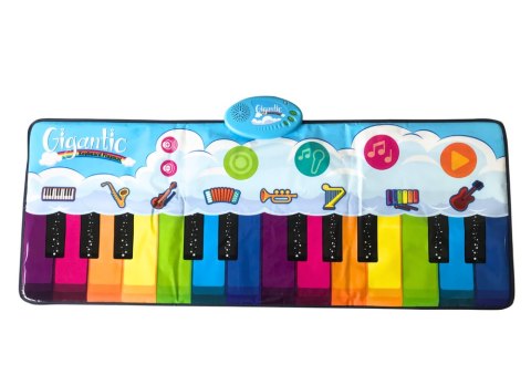 MATA TANECZNA EDUKACYJNA TĘCZOWE PIANINKO INSTRUMENTY 10 MELODII