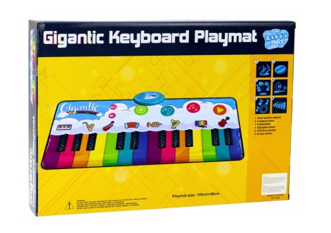MATA TANECZNA EDUKACYJNA TĘCZOWE PIANINKO INSTRUMENTY 10 MELODII