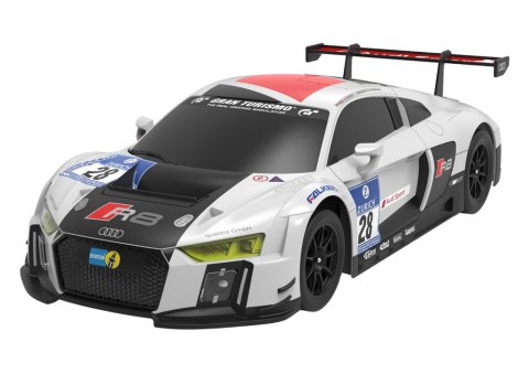 AUTO R/C 1:24 ZDALNIE STEROWANE SPORTOWE AUDI R8 LMS BIAŁO-CZARNE