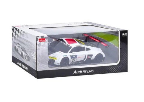 AUTO R/C 1:24 ZDALNIE STEROWANE SPORTOWE AUDI R8 LMS BIAŁO-CZARNE