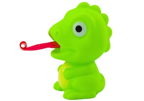 DINOZAUR GUMOWY Z WYSUWANYM JĘZYKIEM ZIELONY 8CM