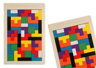 DREWNIANE PUZZLE UKŁADANKA LOGICZNA 40 ELEMENTÓW
