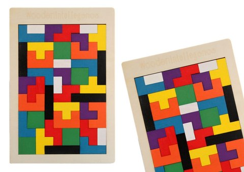 DREWNIANE PUZZLE UKŁADANKA LOGICZNA 40 ELEMENTÓW
