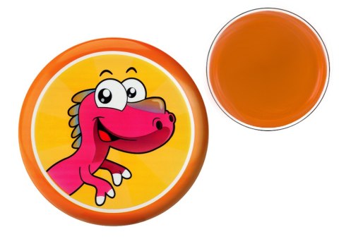 DYSK LATAJĄCY FRISBEE Z DINOZAUREM POMARAŃCZOWY 20 CM