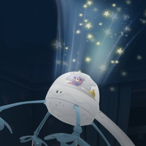 KARUZELA DO ŁÓŻECZKA PROJEKTOR PILOT MELODIE ODGŁOSY ZWIERZĄT SZARY