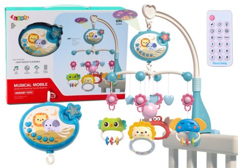 KARUZELA DO ŁÓŻECZKA PROJEKTOR POZYTYWKA LAMPKA 400 KOŁYSANEK NIEBIESKA