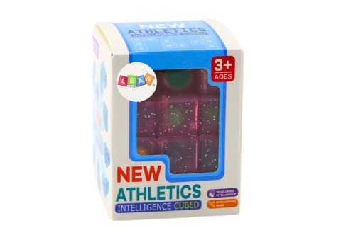 KLOCKI LOGICZNE PUZZLE UKŁADANKA KOSTKA GRA RÓŻOWA