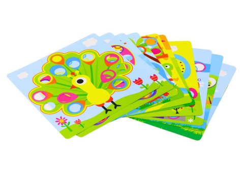 PUZZLE OBRAZKOWE KOLOROWE PRZYCISKI DO UZUPEŁNIANIA 12 OBRAZKÓW