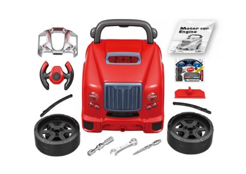 SILNIK CIĘŻARÓWKA DO ROZKRĘCANIA ZESTAW MAJSTERKOWICZA CZERWONY WARSZTAT