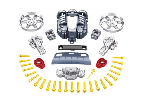 SILNIK CIĘŻARÓWKA DO ROZKRĘCANIA ZESTAW MAJSTERKOWICZA CZERWONY WARSZTAT