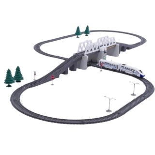 ZESTAW KOLEJKA ELEKTRYCZNA POCIĄG TORY MOST ZWODZONY 366CM