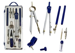 ZESTAW KREŚLARSKI GEOMETRYCZNY CYRKIEL TE0CHNICZNY ORGANIZER 9 ELE.