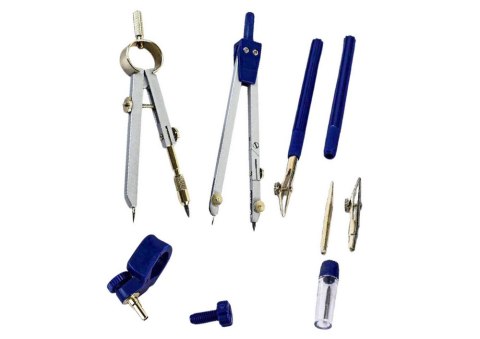 ZESTAW KREŚLARSKI GEOMETRYCZNY CYRKIEL TE0CHNICZNY ORGANIZER 9 ELE.