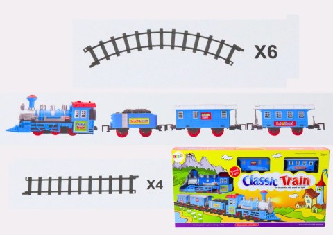 ZESTAW POCIĄG 3 WAGONY NA BATERIE TORY EFEKTY ŚWIETLNE I DŹWIĘKOWE