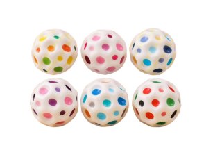 KOSMICZNA PIŁECZKA DO ODBIJANIA UGNIATANIA Z WGŁĘBIENIAMI BIAŁA 7CM