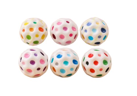 KOSMICZNA PIŁECZKA DO ODBIJANIA UGNIATANIA Z WGŁĘBIENIAMI BIAŁA 7CM