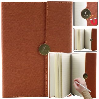 NOTES BIUROWY NA MAGNES NOTATNIK A5 W LINIE Z OBICIEM BRĄZOWY
