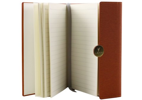 NOTES BIUROWY NA MAGNES NOTATNIK A5 W LINIE Z OBICIEM BRĄZOWY