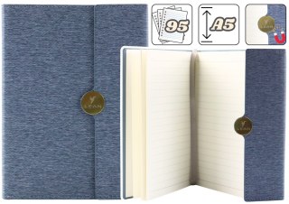 NOTES BIUROWY NA MAGNES NOTATNIK W LINIE A5 Z OBICIEM SZARY