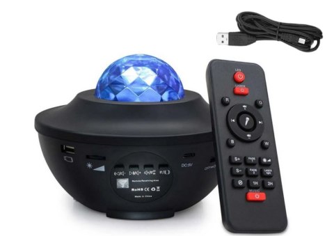 PROJEKTOR GWIAZD LAMPKA NOCNA LED GŁOŚNIK BLUETOOTH PILOT
