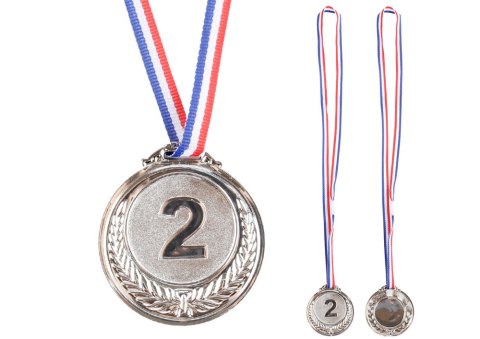 SREBRNY MEDAL DRUGIE MIEJSCE NAGRODA TROFEUM CYNKOWY 6,5CM