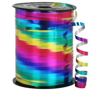 WSTĄŻKA HOLOGRAFICZNA OZDOBNA DEKORACYJNA KOLOROWA TĘCZOWA 90M 5MM